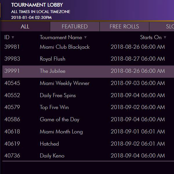 Miami Club Casino Tournaments