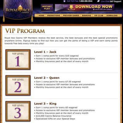 Royal Ace Casino VIP Program