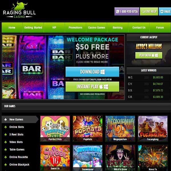 Raging Bull Casino Table Games